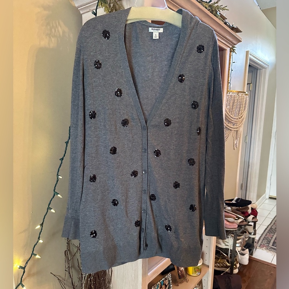 Sparkle polka dot cardigan in XL